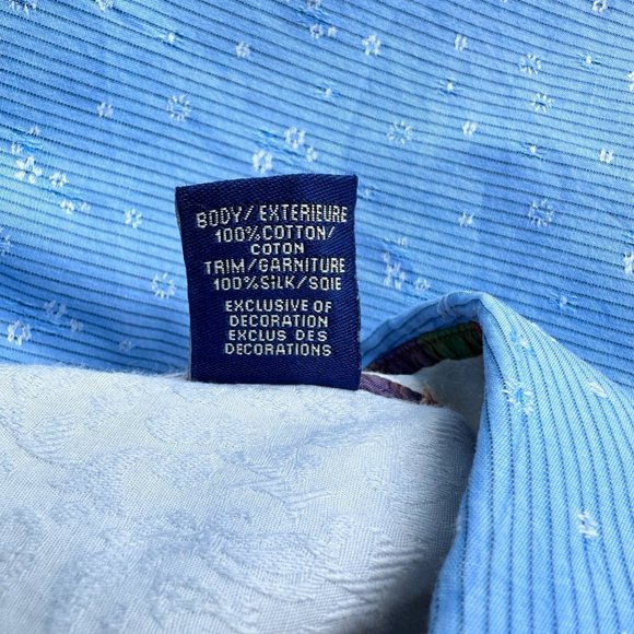 ROBERT GRAHAM made in India Blue 100% cotton Mens Shirt - Medium - Picture 9 of 11